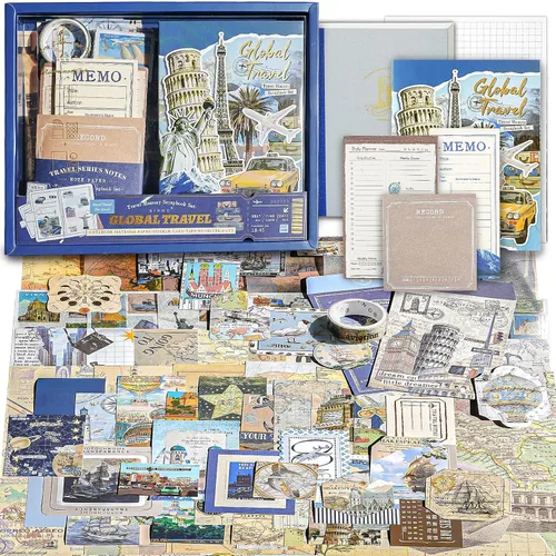 Vista 16 de Kit de Suministros para Scrapbooking, Kit de Scrapbook Estético Botánico Vintage para Bullet Journal Junk Journal A6 Cuaderno de Cuadrícula