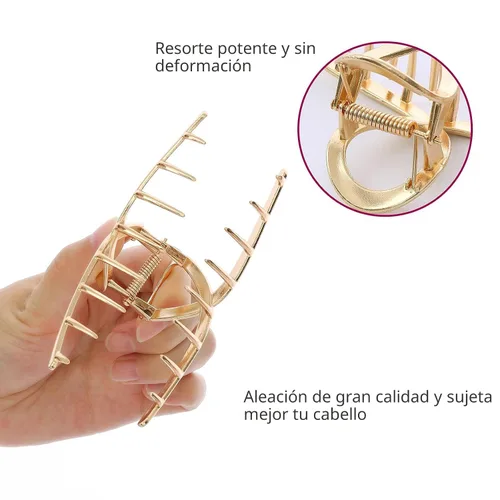 Vista 9 de LUKACY Paquete de 6 pinzas de metal grandes para el cabello, pinzas de pelo doradas grandes de 4 pulgadas, pinzas de pelo perfectas para mujeres