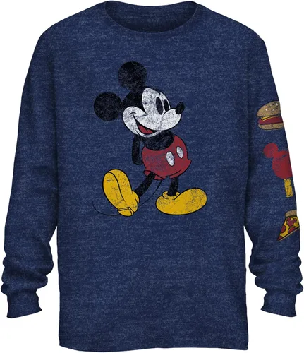 Vista 2 de Disney Mickey Mouse - Camiseta clásica de manga larga con aperitivos desgastados