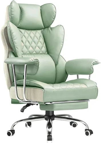 Vista 13 de COMHOMA Silla de juegos grande y alta con soporte lumbar de resorte de bolsillo, silla de oficina ergonómica con reposapiés, silla de escritorio