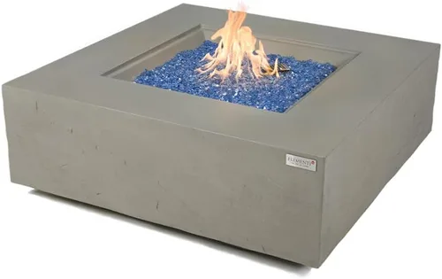Vista 14 de Roraima - Chimenea de hormigón de 40 x 40 pulgadas, para exteriores, incluye hogueras modernas de vidrio y chimeneas al aire libre para jardín