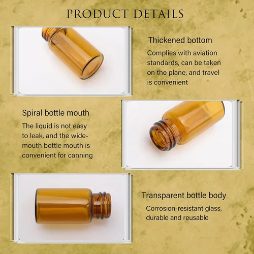 Vista 6 de 20pcs Colección de Muestra Líquida Borwn Botellas de Vidrio Frascos Tapón Tornillo Capacidad 0.1 fl oz Ámbar