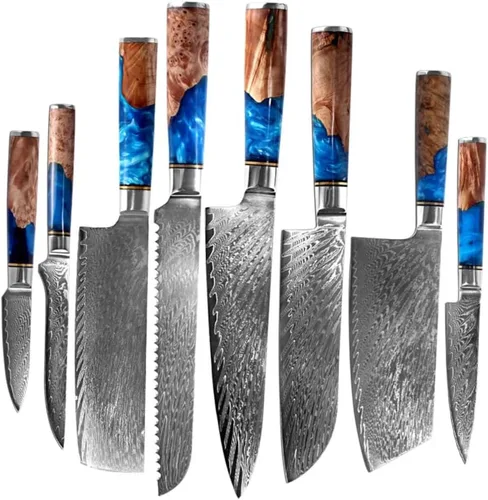 Vista 15 de Tidal Blue - Cuchillo para pan de 8" - Damasco