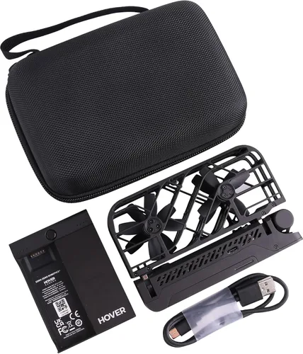 Vista 7 de Funda de transporte rígida de EVA compatible con HOVERAir X1 Drone con estuche de almacenamiento de kit de cámara