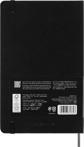 Vista 3 de Moleskine Cuaderno inteligente, grande, liso, negro, tapa dura (5 x 8.25) Large 5" x 8.25" Smart Notebook with 176 Ncoded plain pages for the