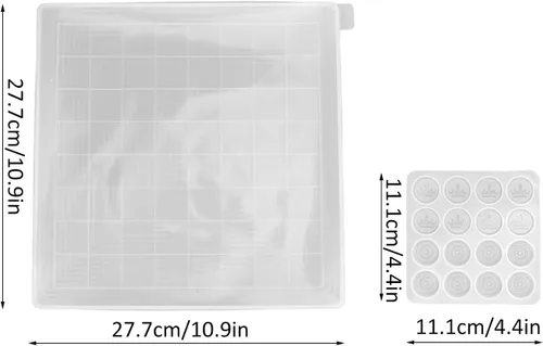 Vista 5 de 2 moldes de ajedrez, moldes de resina de ajedrez internacional, a cuadros de silicona, moldes epoxi, molde de fundición de resina de ajedrez