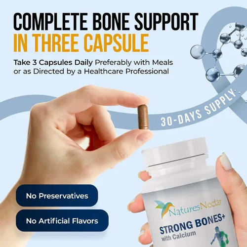 Vista 4 de Nature's Nectar Suplementos para huesos y articulaciones para hombres y mujeres – Apoya la salud ósea, la fuerza y el crecimiento con calcio