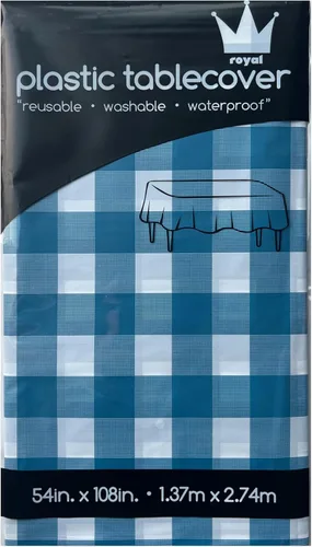 Vista 12 de ROYAL7 - Paquete de 3 manteles rectangulares de plástico desechables para picnic, cumpleaños, barbacoa, fiesta, boda