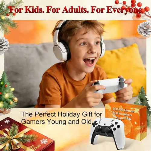 Vista 7 de Retro Gaming Console Stick with 20,000+ Built in Games, 4K HDMI Plug & Play, 64GB Memory, Dual 2.4G Wireless Controllers with Lag-Free Connection