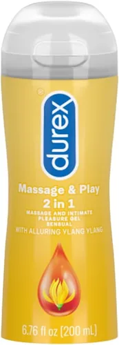 Vista 11 de Durex Massage & Play gel de masaje y lubricante íntimo 2 en 1, botella de 6.76 onzas, 234087637, Aloe Vera, 1, 1