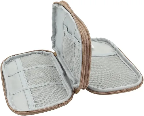 Vista 6 de Bioworld Organizador tecnológico beige con cremallera Cremallera beige