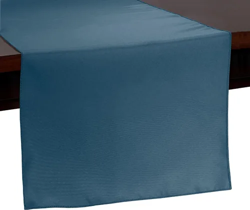 Vista 19 de ULTIMATE TEXTILE Camino de mesa de poliéster de 14 x 72 pulgadas, color azul aguamarina