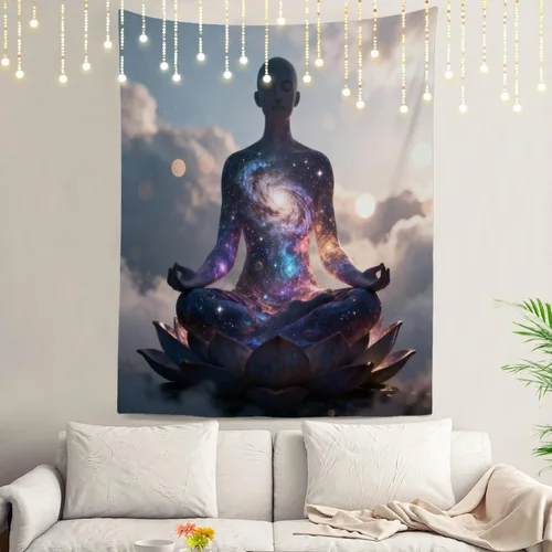 Vista 37 de Shrahala Peaceful Retreat Charming Abode Tapestry, Verdant Landscape Water Wall Hanging Hd Print Polyester Backdrop For Dorm Room Bedroom 30 X 40 In