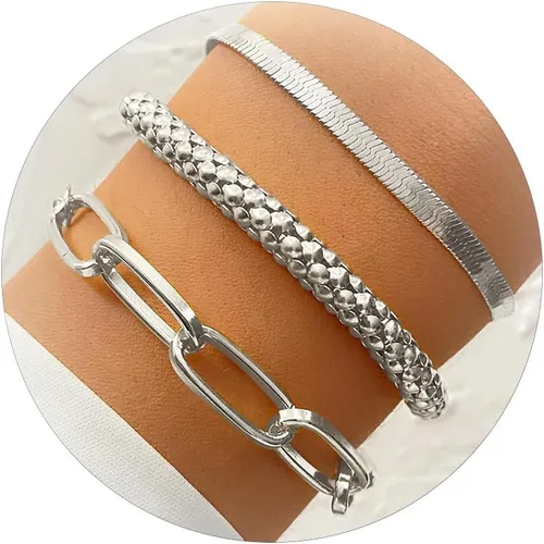 Vista 183 de Long tiantian Pulsera de oro gruesa para mujer, pulseras de oro delicadas, pulseras para mujer, pulseras apilables de eslabones de cadena