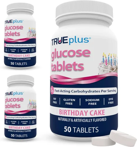Vista 39 de TRUEplus® Tabletas de glucosa, sabor surtido (uva, frambuesa, naranja), botella de 50 unidades (1)