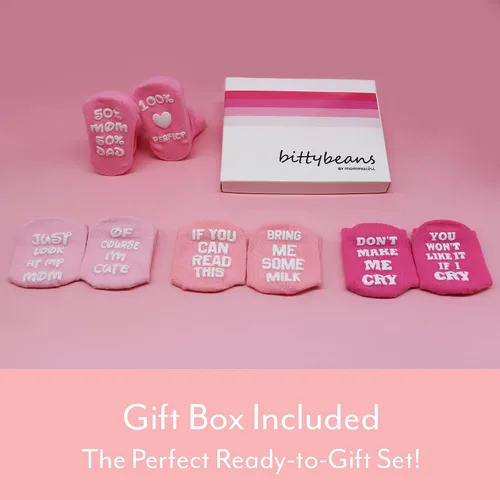 Vista 4 de Set de regalo de calcetines para bebé, regalos neutros para baby shower y artículos esenciales para recién nacidos, calcetines para bebés por