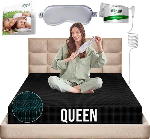 Vista 14 de Sábanas de Ajuste con Conexión a Tierra ECOHEAL Tamaño Queen con 12% Fibra de Plata & 4% Seda & 84% Algodón - Gris - Sábana Conectada a Tierra