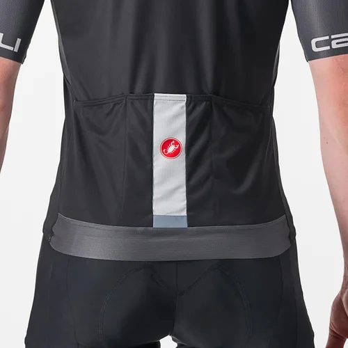 Vista 5 de Castelli Camiseta Entrata VI para hombre, manga de un cuarto con cremallera para aerodinámica, ciclismo de grava y ciclismo de carreras