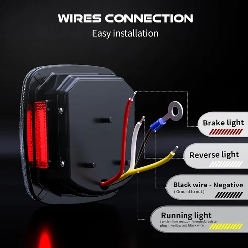 Vista 5 de LX-LIGHT DOT Humo X Forma Luces Traseras LED Luz de Freno Señal de Giro Luces Traseras LED Luces de Placa con EMC Compatible con Jeep Wrangler CJ YJ