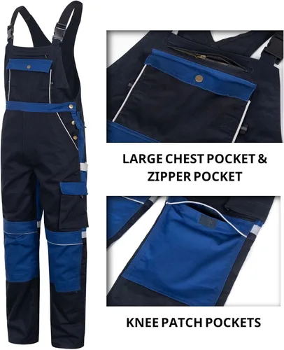 Vista 2 de WORK IDEA Men's Bib Overalls for Men Work Overalls Breathable and Workwear with Knee Pad Pockets, WL