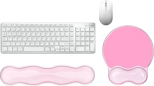 Vista 9 de Reposamuñecas para teclado y mouse, alfombrilla de mouse ergonómica de gel de silicona con reposamuñecas, almohadilla de brazo para mouse