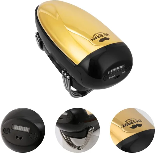Vista 3 de Masajeador de calor de mano profesional con cordón/inalámbrico, carga USB, vibración para cuello, piernas, mano, 2 nodos de masaje, 1 botón caliente
