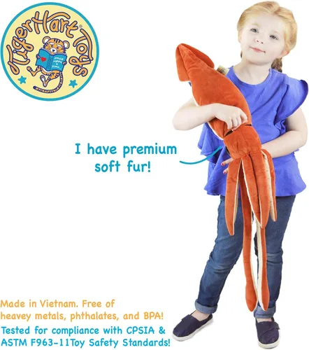 Vista 5 de TigerHart Shubert The Squid - Calamar de peluche grande de 35 pulgadas