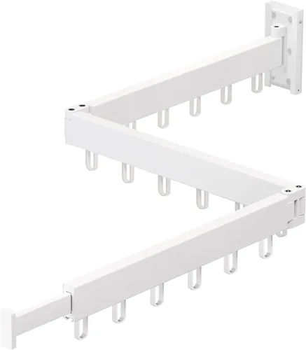 Vista 8 de ZdwCyl Percha de ropa montada en la pared, estante de secado de ropa de aluminio, ahorro de espacio, retráctil, agujeros a prueba de viento