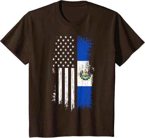 Vista 56 de Camiseta de la bandera de Estados Unidos salvadoreño - Camiseta de El Salvador USA
