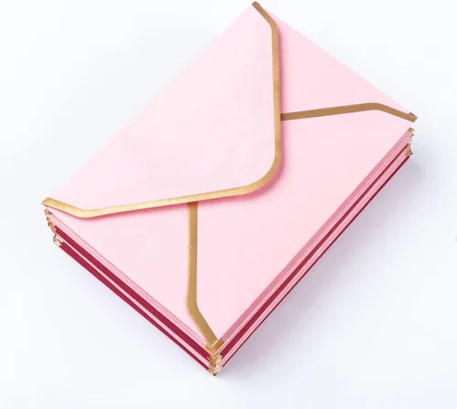 Vista 6 de 100 Piezas Sobres Mini para Tarjetas de Regalo Coloridos Sobres Pequeños con Solapa en V con Borde Dorado para Tarjetas de Notas en Blanco, Tarjetas