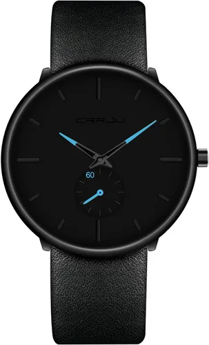 Vista 8 de Mens Watches Ultra-Thin Minimalist Waterproof-Fashion Wrist Watch for Men Unisex Dress with Leather Band