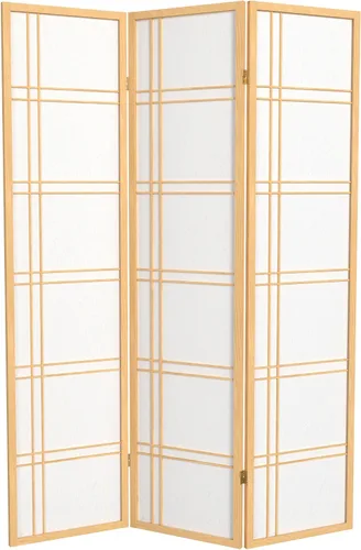 Vista 21 de Oriental Furniture - Pantalla Shoji de doble cruz de 6 pies de alto, color negro, 3 paneles
