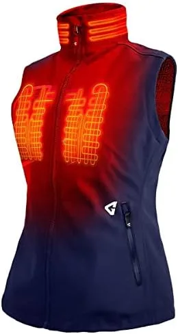 Vista 7 de Gerbing 7V Torrid 2.0 Softshell Chaleco para mujer, funciona con pilas, 8 horas de tiempo de funcionamiento