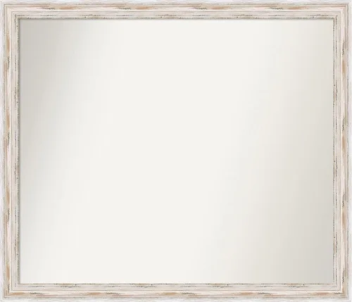 Vista 337 de Amanti Art Espejo personalizado, espejo de baño estrecho Alexandria White Wash, espejo de pared o espejo de tocador de baño sobre el fregadero