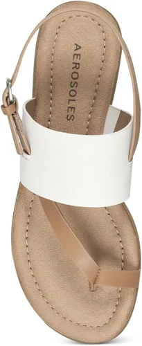 Vista 4 de Aerosoles Sandalias planas AWA para mujer, 9, Blanco