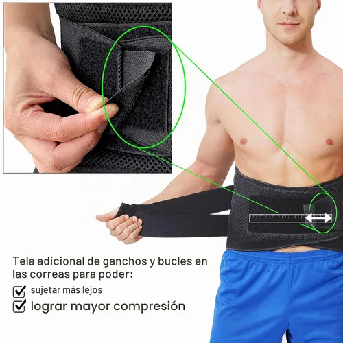 Vista 2 de Faja para soporte lumbar, cinturón de soporte, ancho y ajustable Neotech, M, 1