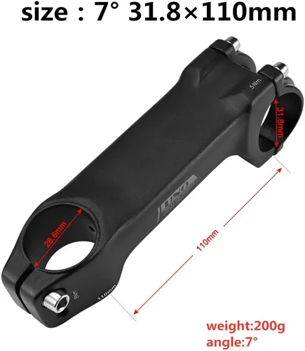 Vista 2 de FOMTOR 31.8 Bike Stem 70mm 90mm 110mm 120mm 7 Degree Bike Handlebar Stem MTB Stem Light Weight for Most Bicycle Mountain Bike Road Bike BMX MTB