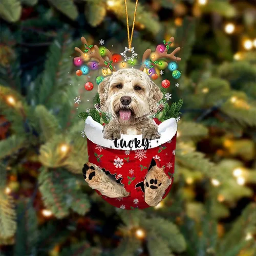 Vista 148 de Adorno de Navidad personalizado para perro Airedale Terrier en bolsillo de nieve, adorno para árbol de Navidad, idea de regalo para amantes
