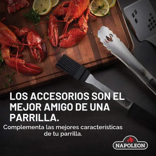 Vista 4 de Napoleon PRO - Espátula de acero inoxidable, cabezal de gran tamaño, abrebotellas integrado, borde dentado para cortar y recortar