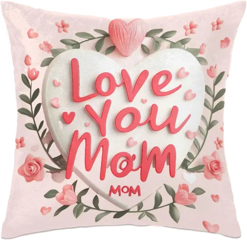 Vista 23 de Funda de almohada personalizada para mamá, funda de almohada cuadrada para el día de la madre, decoración de 16 pulgadas, vegetación