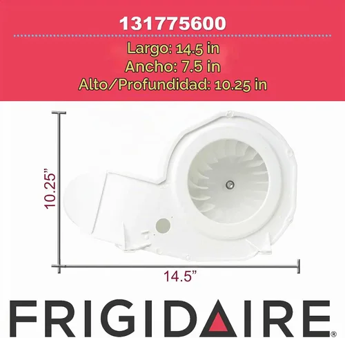 Vista 3 de Frigidaire 131775600 Rueda de soplador OEM genuina y conjunto de carcasa para secadores