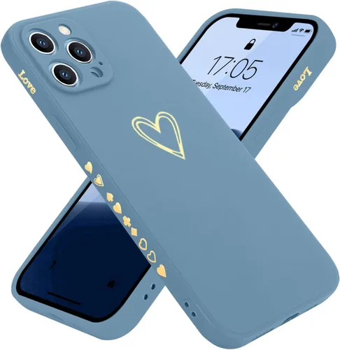 Vista 8 de Teageo Funda compatible con iPhone 12 Pro Max de 6.7 pulgadas para mujeres y niñas, bonito corazón de lujo