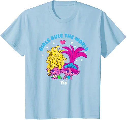 Vista 10 de DreamWorks Trolls Band Together - Camiseta para niñas con leyenda "Rule", diseño Negro