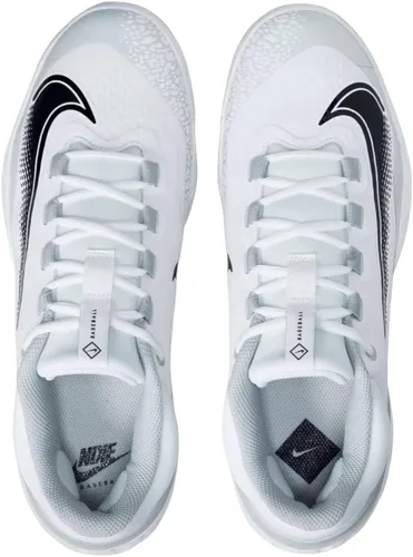 Vista 2 de Nike Alpha Huarache Elite 4 Low - Botines de béisbol para hombre, color blanco y negro, EE. UU