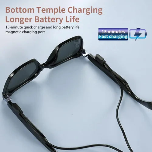 Vista 4 de Lentes inteligentes para hombres y mujeres, lentes de sol inteligentes para deportes al aire libre Open-Ear, UV Protection Polarized Bluetooth