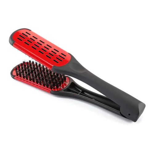 Vista 13 de Cepillo de cerdas de jabalí de doble cara y peine alisador de cabello para alisar y peinar