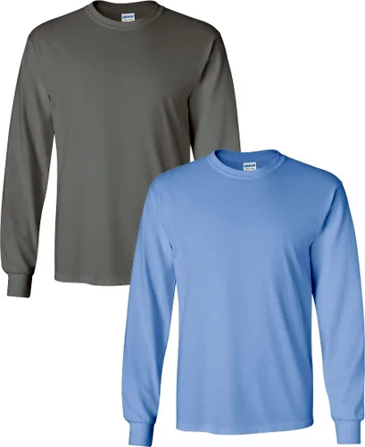 Vista 48 de Gildan - Camiseta de algodón y de manga larga para hombre, modelo G2400 (1) verde irlandés + (1) negro