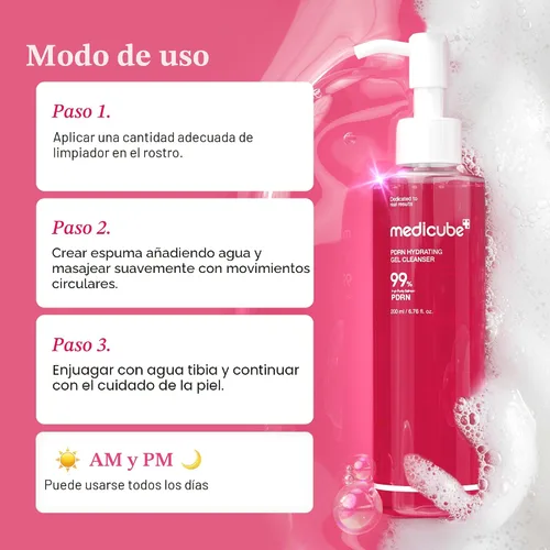 Vista 4 de medicube PDRN Jelly to Foam Cleanser Lavado facial diario hidratante de bajo pH para todo tipo de piel Con PDRN, colágeno y LHA Cuidado suave