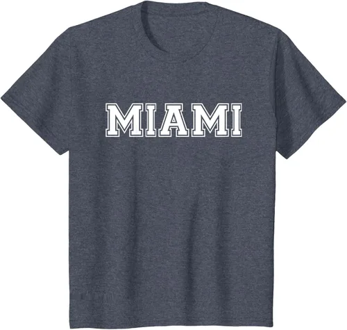 Vista 86 de Camiseta de regalo deportiva estilo universitario Miami Florida, Negro, S
