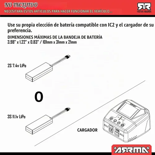 Vista 2 de ARRMA Mojave GROM 4X4 223S BLX Camión Desierto Sin Escobillas RTR, Negro
